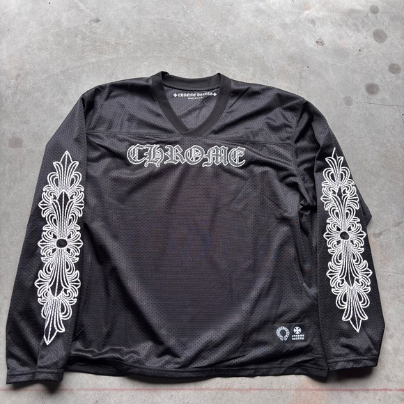 Black Chrome Heart Mesh Jersey